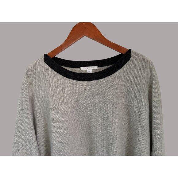 Duffy Oversized Sweater Tunic XS/S Gray & Black Cashmere Blend Boatneck Pullover - Picture 3 of 10